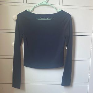 Abercrombie and Fitch Black Boatneck Longsleeve